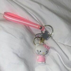 Rubber hello kitty bag charm/key chain